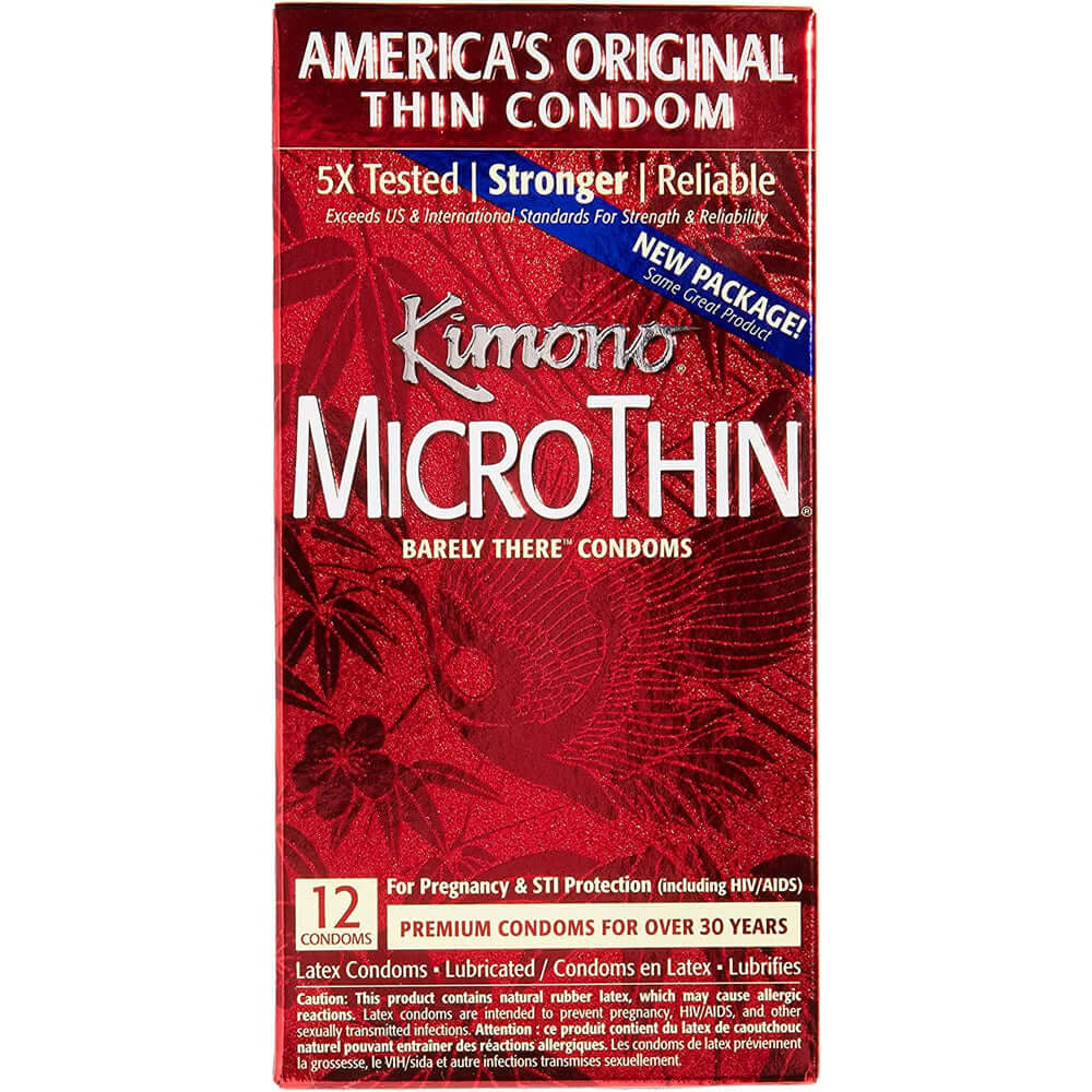 Kimono MicroThin Condoms 12 Pk | 16169050121 | Discreet Personal Wellness