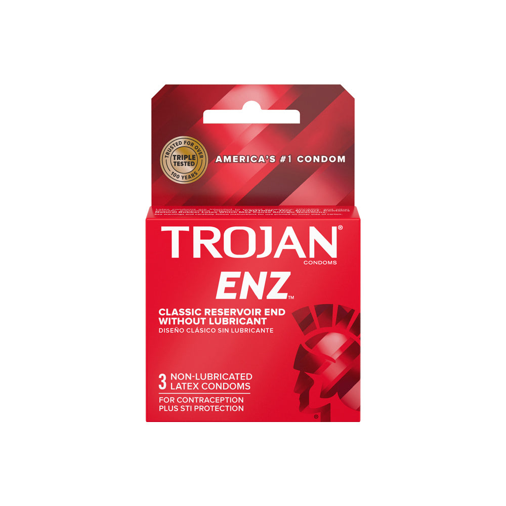 Trojan ENZ Non-Lubricated Condoms 3PK | 22600920502 | Discreet Personal Wellness