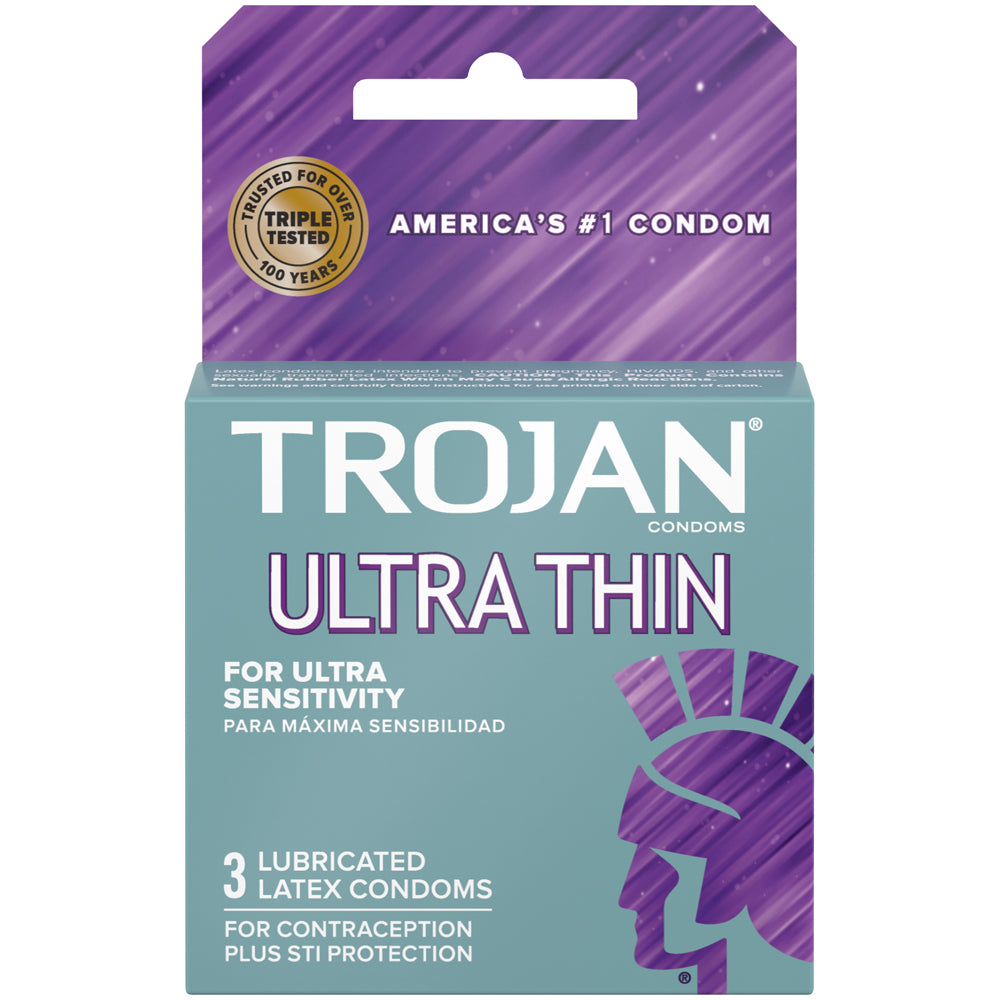 Trojan Ultra Thin Lubricated (3ct) | 22600926207 | Discreet Personal Wellness