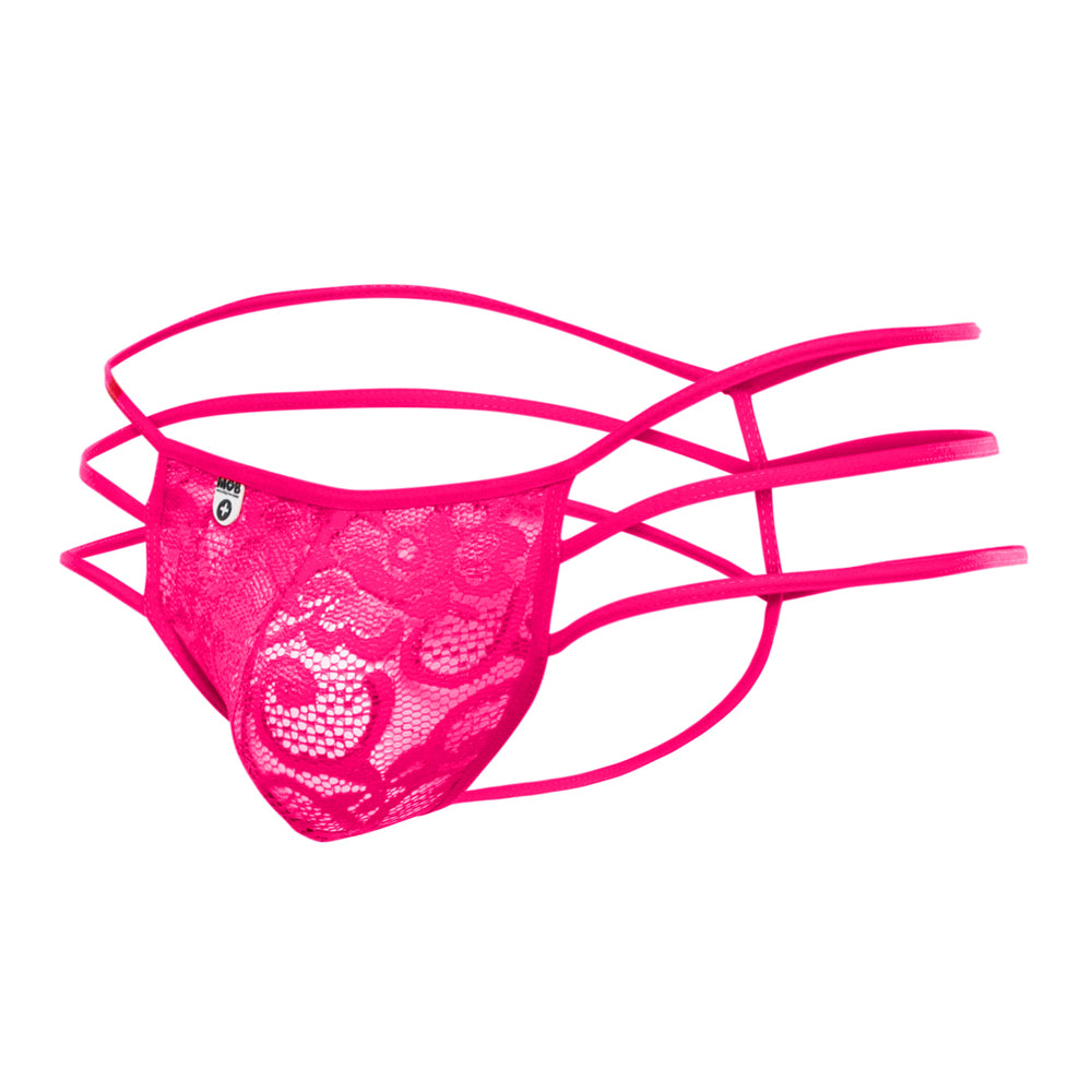 Triple Lace String Thong Hot Pink L/Xl | 47393587039 | Discreet Personal Wellness