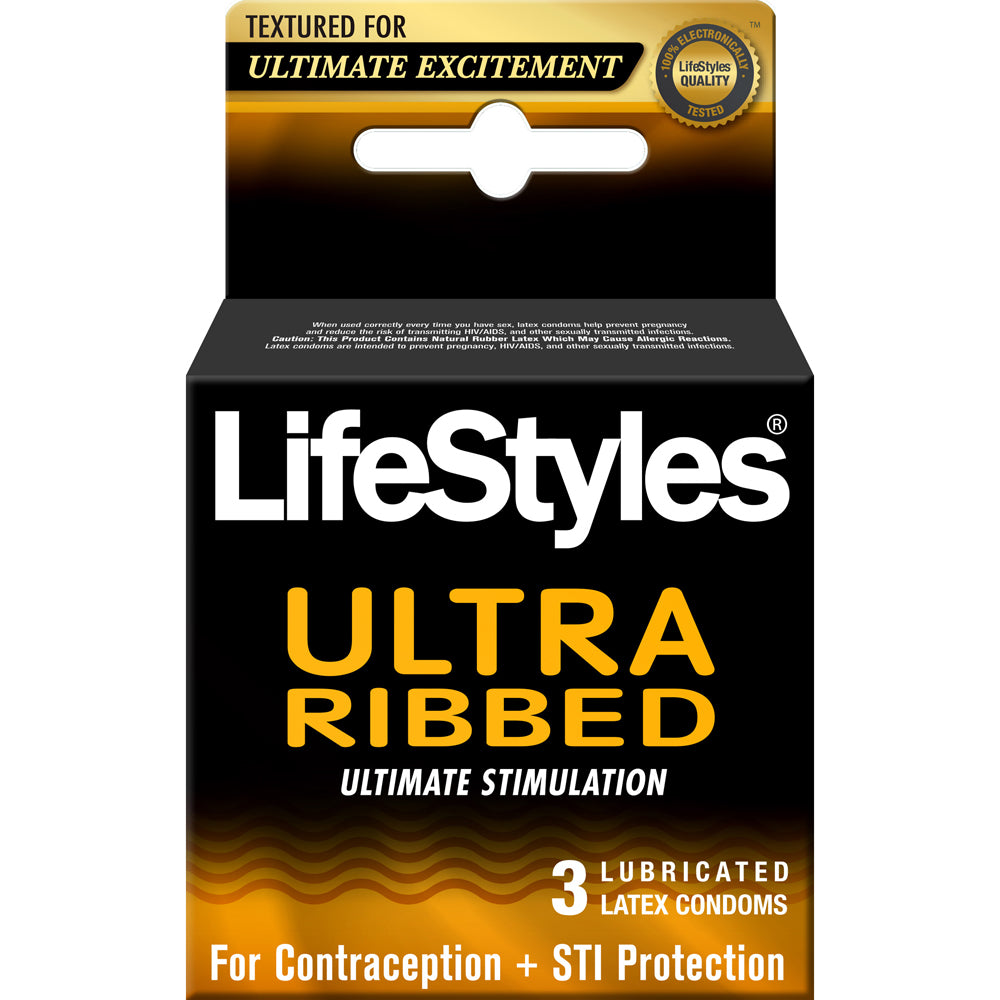 Lifestyles Ribbed Pleasure (3ct) | 70907041031 | Discreet Personal Wellness