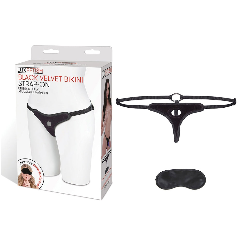 Black Velvet Bikini Strap-On | 4890808062135 | Discreet Personal Wellness