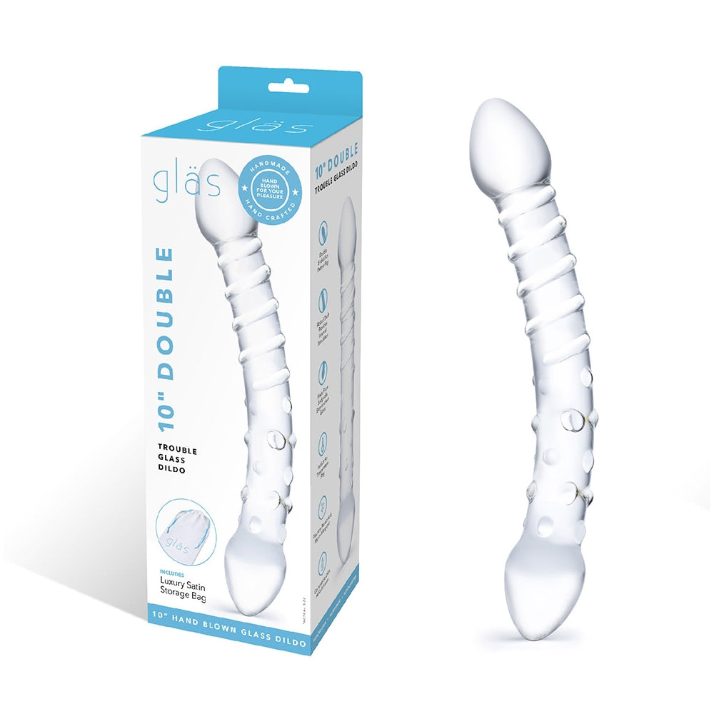 Double Trouble Glass Dildo | 4890808062807 | Discreet Personal Wellness