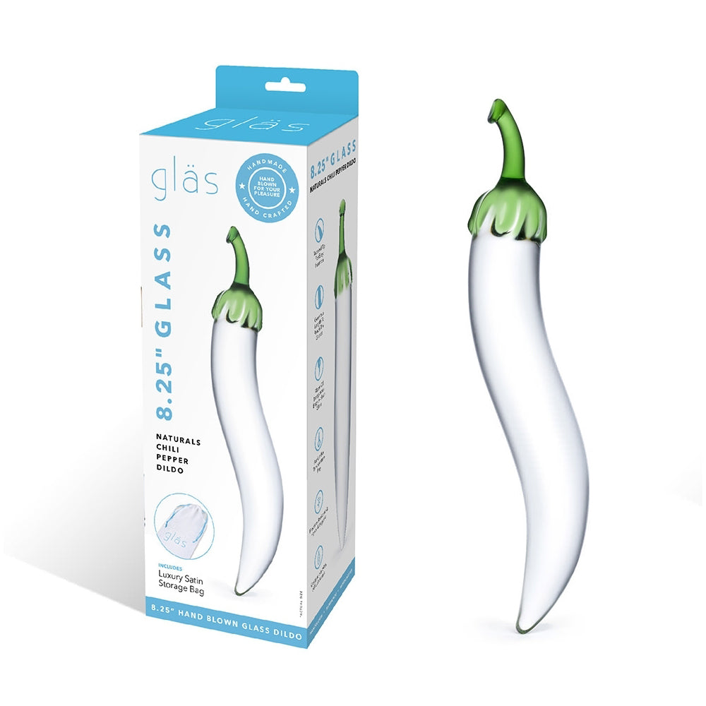 Glass Naturals Chili Pepper Dildo | 4890808063514 | Discreet Personal Wellness