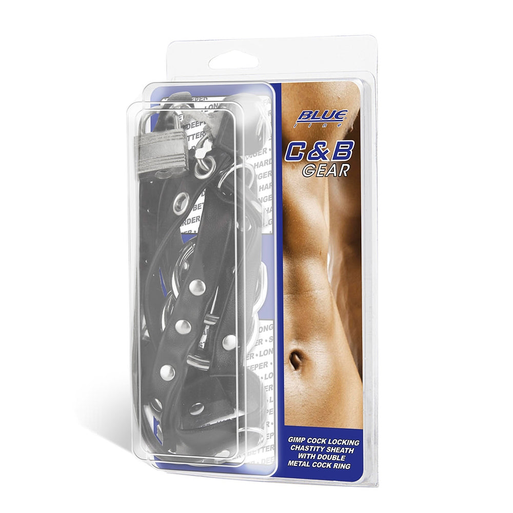 Gimp Penis Locking Chastity Sheath With Double Metal Penis Ring | 4890808211588 | Discreet Personal Wellness