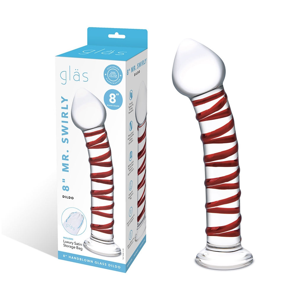 Glas 8'' Mr. Swirly Dildo | 4890808252710 | Discreet Personal Wellness