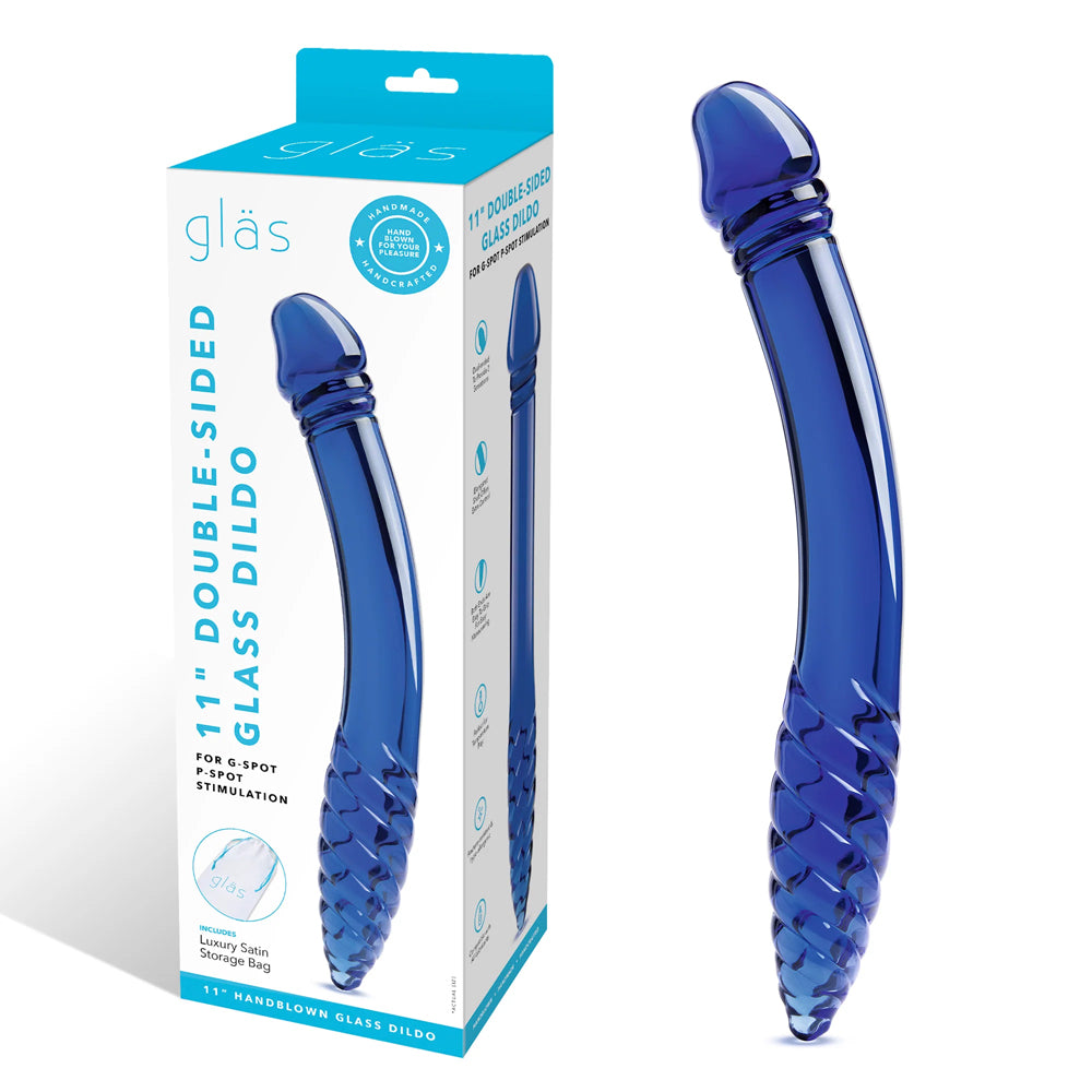 Glas 11" Double-Sided Glass Dildo For G-Spot P-Spot Stimulation | 4890808282977 | Discreet Personal Wellness