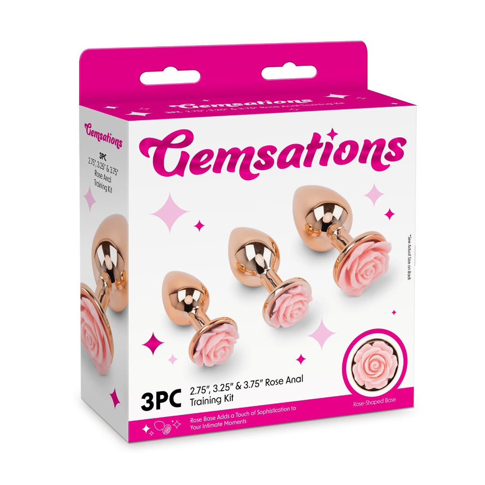 Gemsations 3Pc Rose Anal Training Kit Rose Gold | 4890808285428 | Discreet Personal Wellness