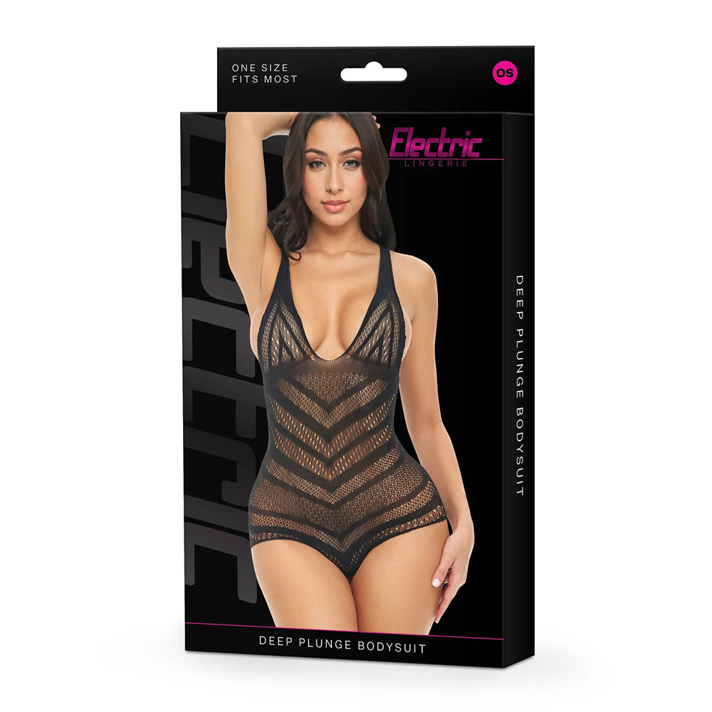 Electric Lingerie Deep Plunge Bodysuit O/S | 4890808285596 | Discreet Personal Wellness