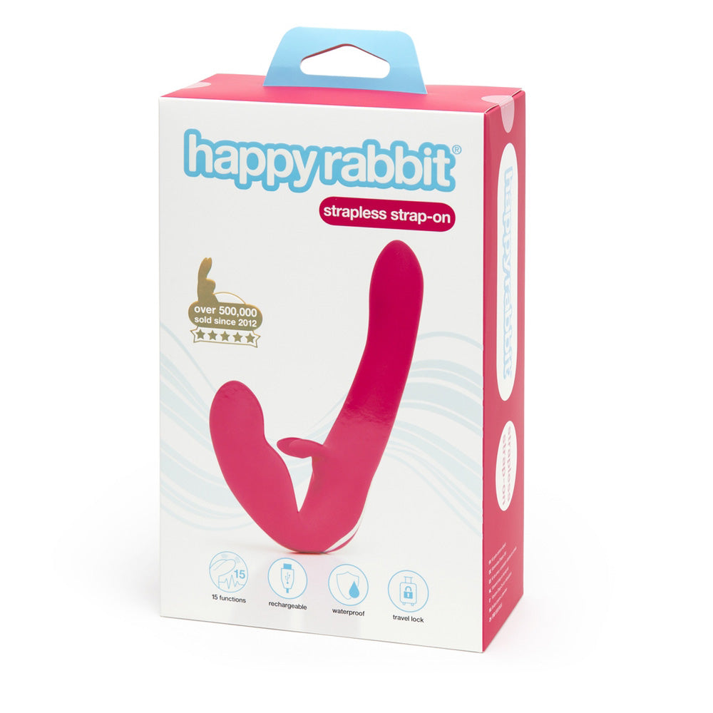 Happy Rabbit Strapless Strap On Rabbit Vibe Pink | 5060020009433 | Discreet Personal Wellness
