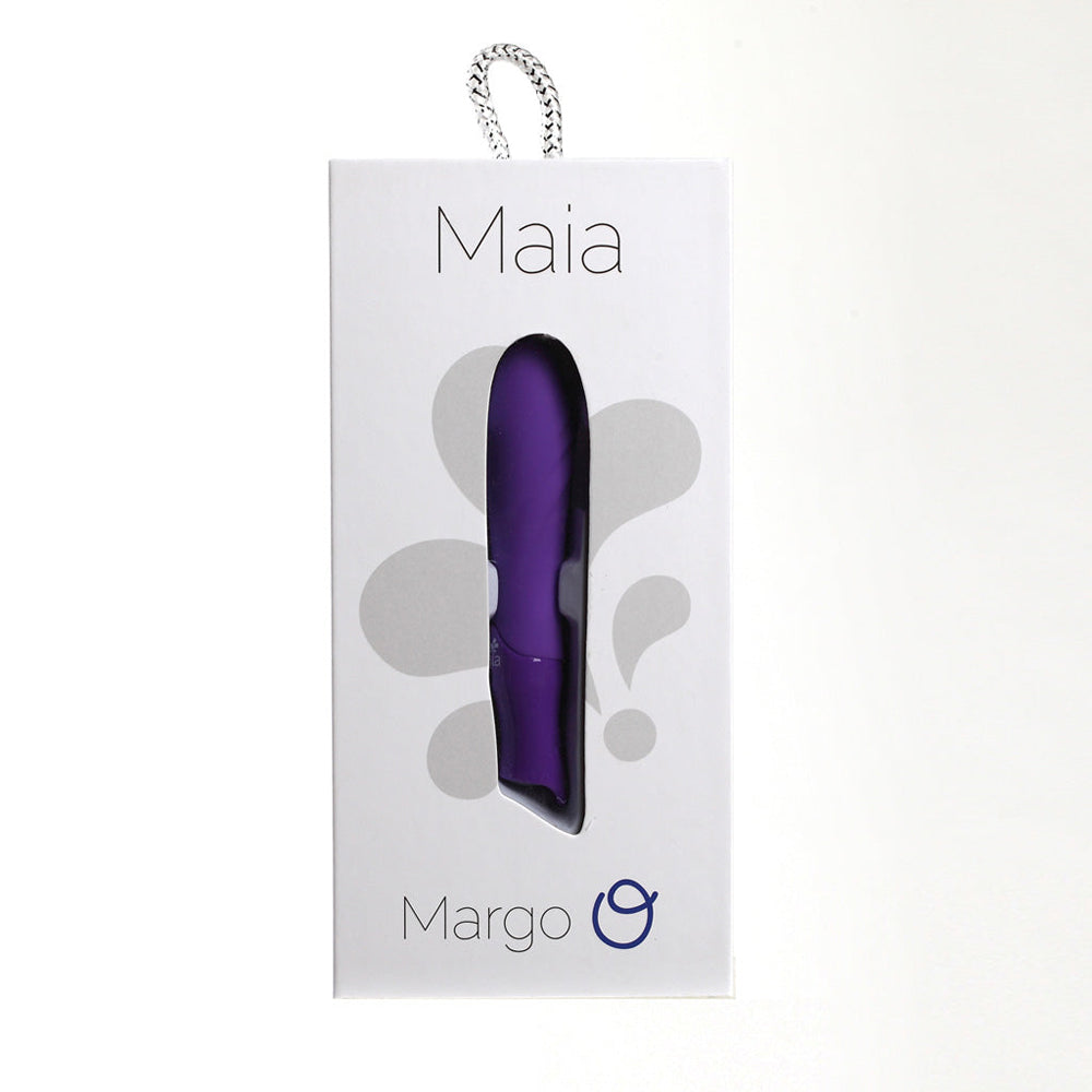 Margo USB Rechargeable Silicone 10-Function Textured Bullet Vibrator Neon Purple | 5060311470621 | Discreet Personal Wellness