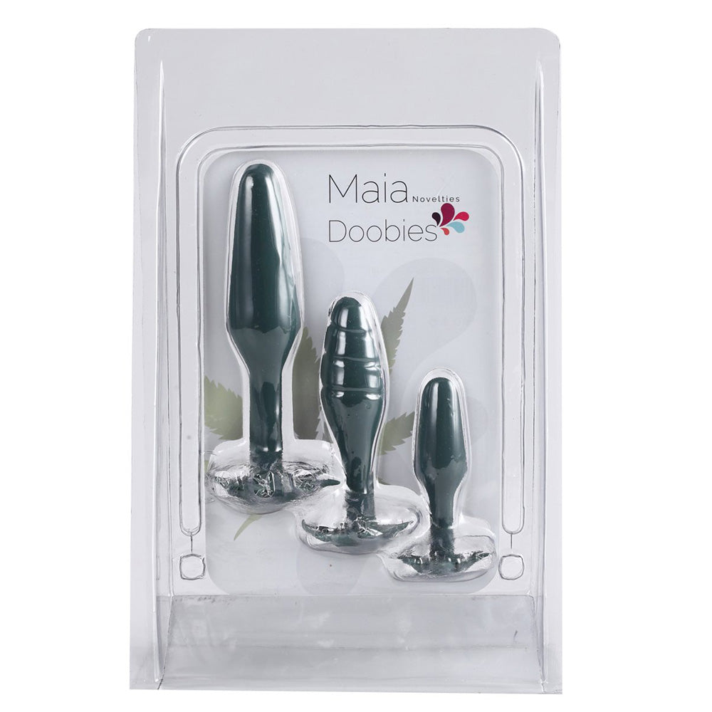 Doobies Pot Leaf Anal Trainer Silicone Set | 5060311473028 | Discreet Personal Wellness