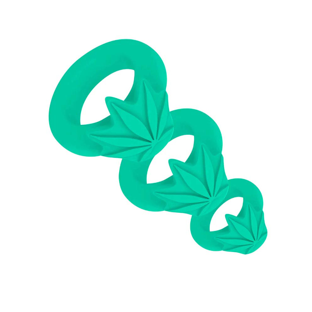 Maia Hazey 3-Piece Silicone Pot Leaf Ring Set | 5060311473684 | Discreet Personal Wellness