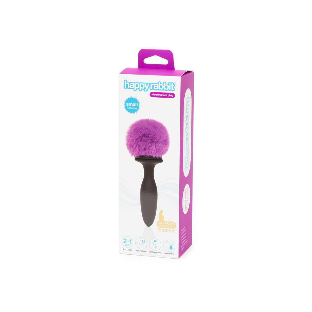 Happy Rabbit Rechargeable Vibrating Butt Plug Small Black/Purple | 5060779231994 | Discreet Personal Wellness