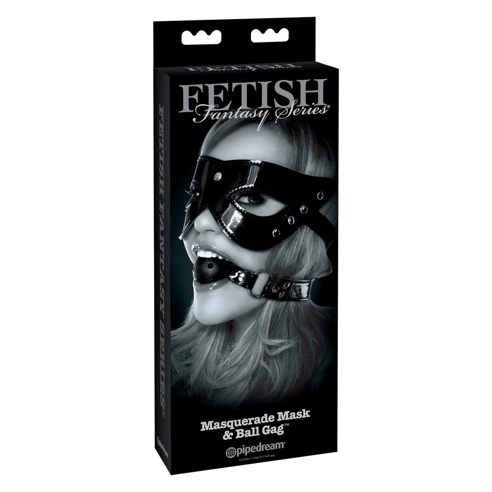 Fetish Fantasy Limited Edition Masquerade Mask & Ball Gag Black | 603912342277 | Discreet Personal Wellness