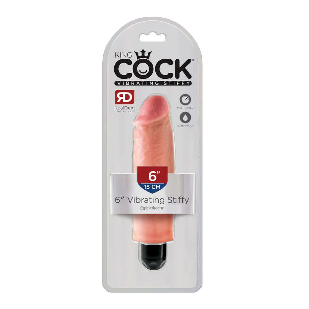 King Penis 6" Vibrating Stiffy Flesh | 603912743791 | Discreet Personal Wellness