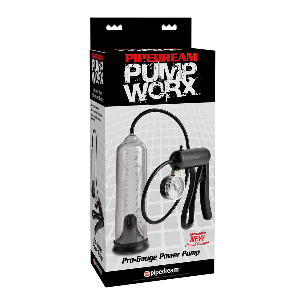 Pump Worx Pro-Gauge Power Pump Black | 603912755404 | Discreet Personal Wellness