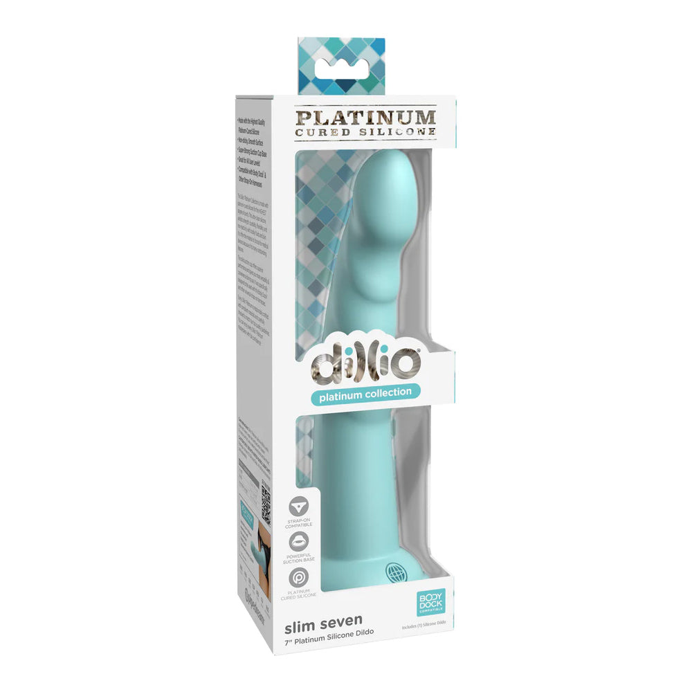 Dillio Platinum Slim Seven 7'' Teal | 603912772821 | Discreet Personal Wellness