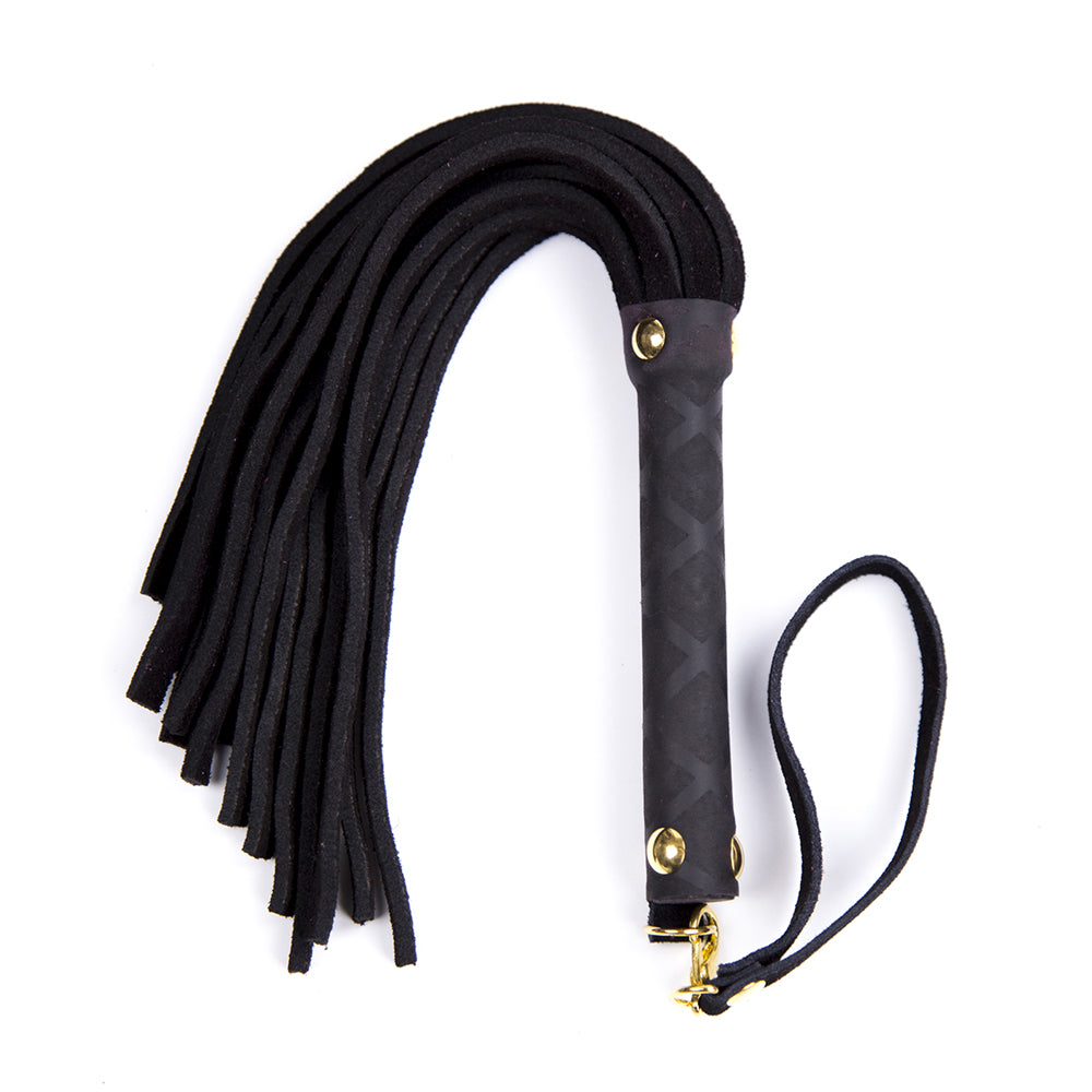 Mini Leather Flogger Black | 612608642843 | Discreet Personal Wellness