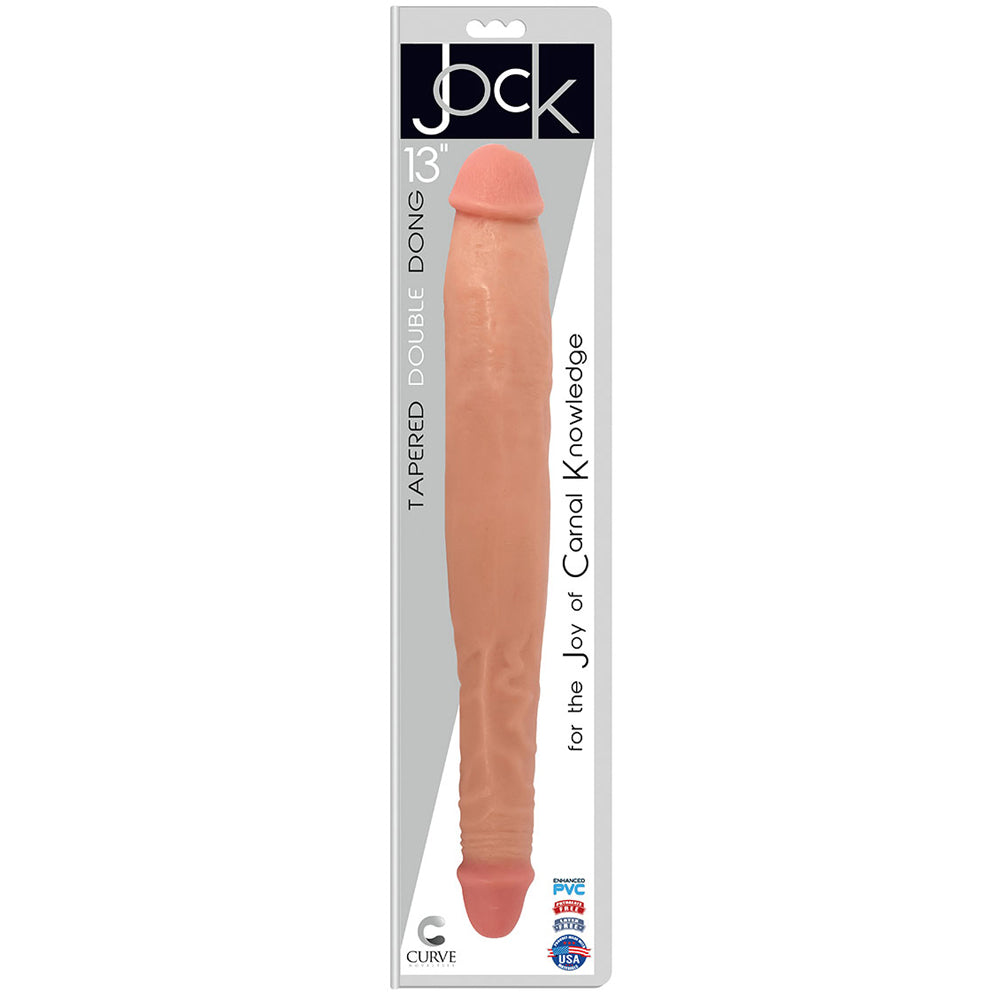 Jock 13" Tapered Double Penis Vanilla | 642610430749 | Discreet Personal Wellness