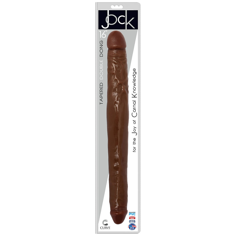 Jock 16" Tapered Double Penis Chocolate | 642610430787 | Discreet Personal Wellness