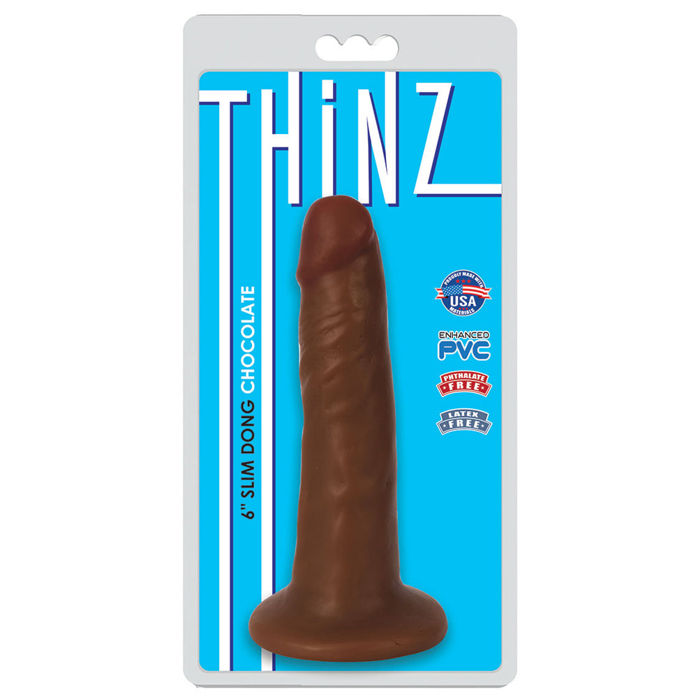 Thinz 6" Slim Penis Chocolate | 643380985224 | Discreet Personal Wellness