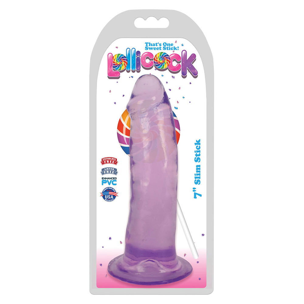 LolliPenis 7" Slim Stick Grape Ice | 643380985675 | Discreet Personal Wellness