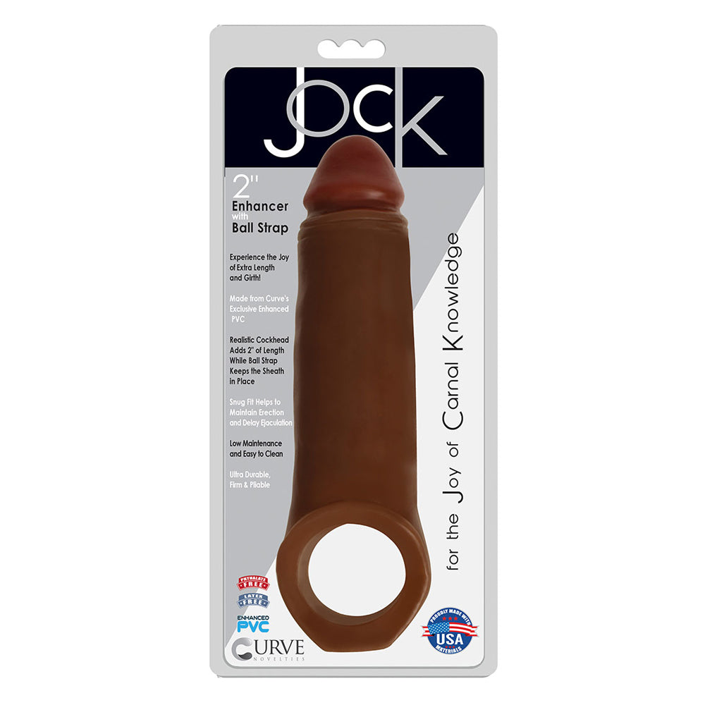 Jock 2" Enhancer W Ball Strap Chocolate | 643380986375 | Discreet Personal Wellness