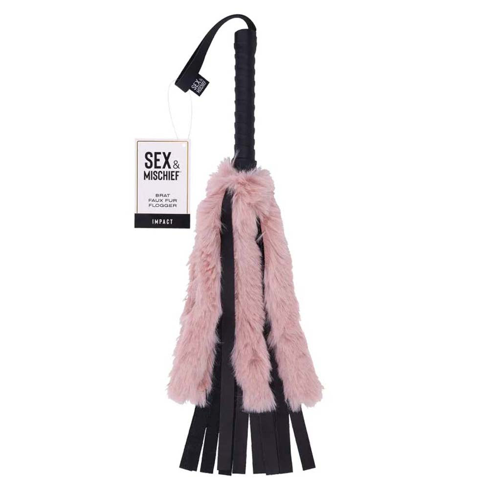 S&M Brat Faux Fur Flogger | 646709098483 | Discreet Personal Wellness