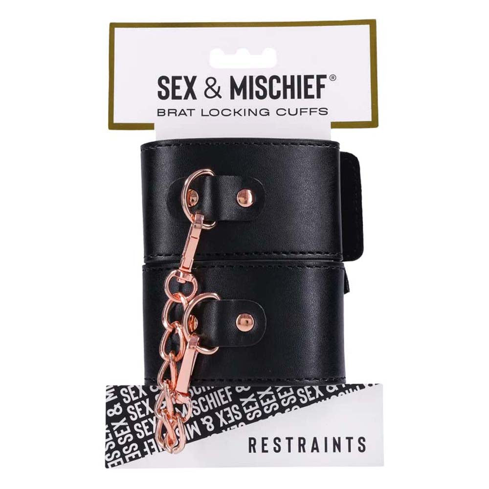 S&M Brat Locking Cuffs | 646709098490 | Discreet Personal Wellness