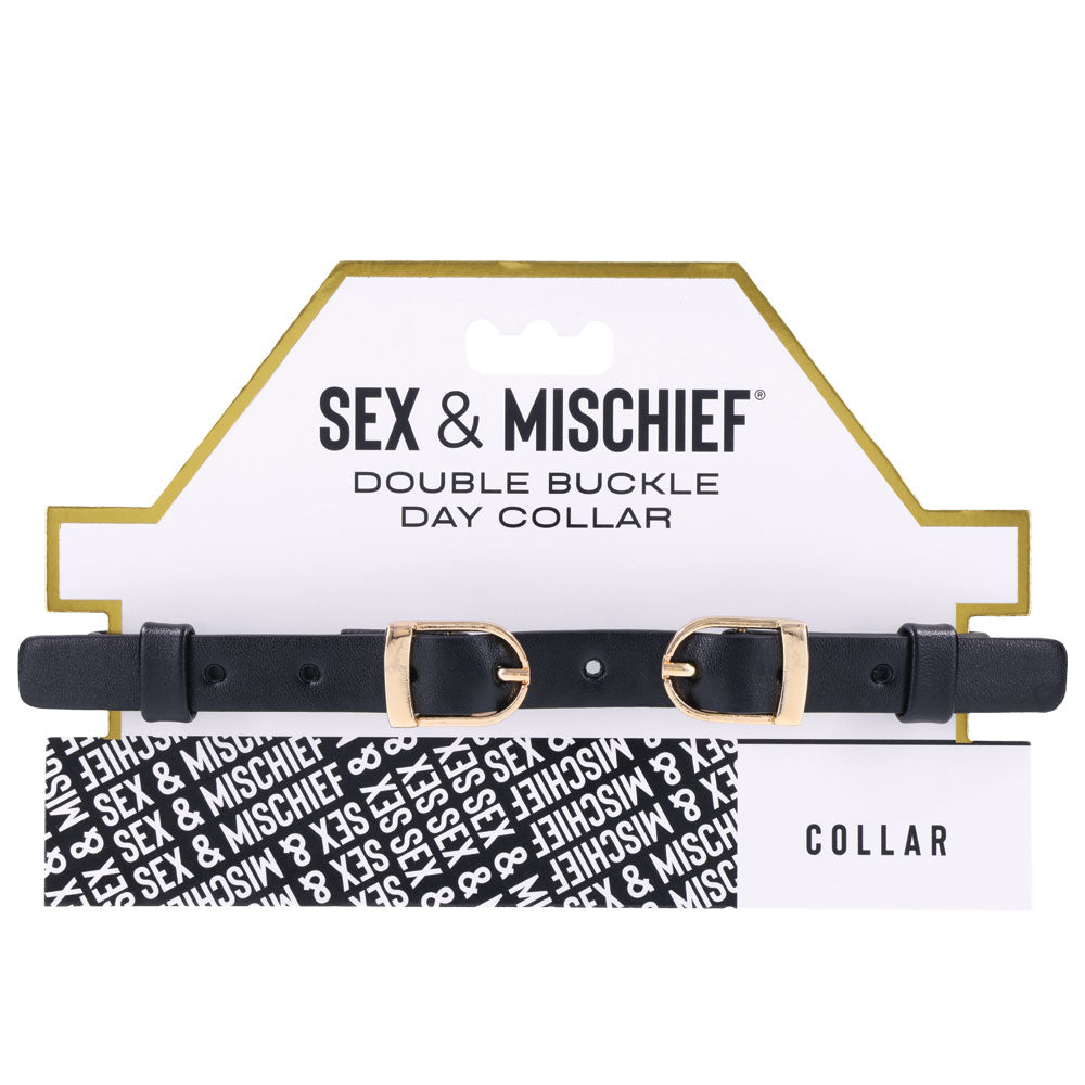 S&M Double Buckle Day Collar | 646709098544 | Discreet Personal Wellness