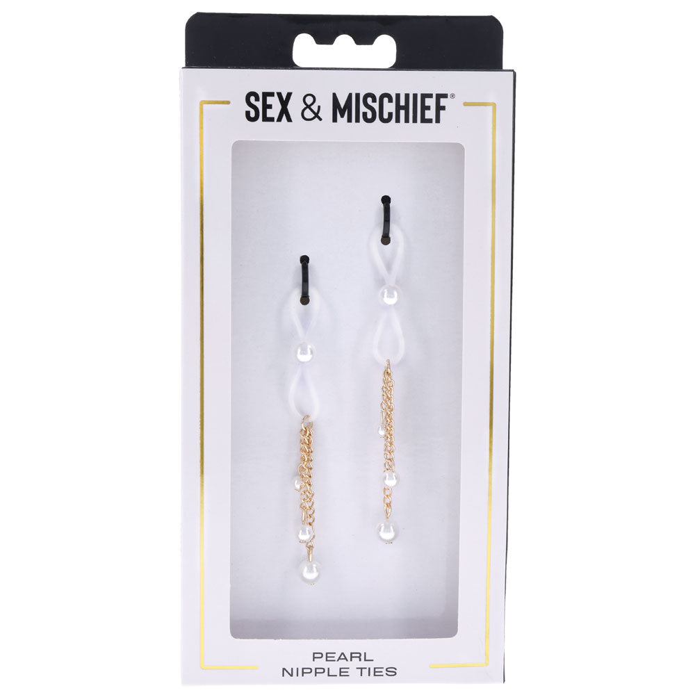 S&M Pearl Nipple Ties | 646709098582 | Discreet Personal Wellness