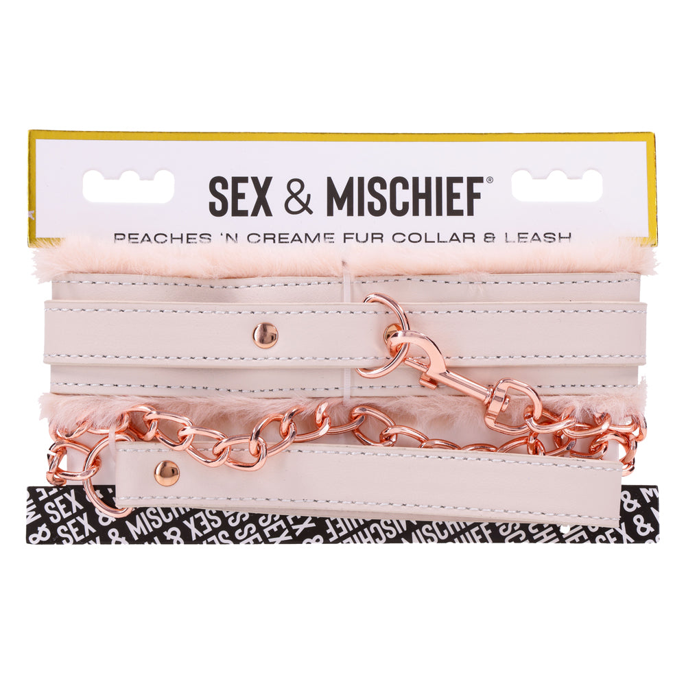 Peaches 'N CreaMe Fur Collar & Leash | 646709099626 | Discreet Personal Wellness