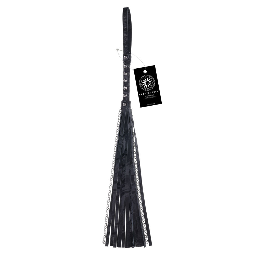 Velvet Noir Chain Flogger | 646709370091 | Discreet Personal Wellness