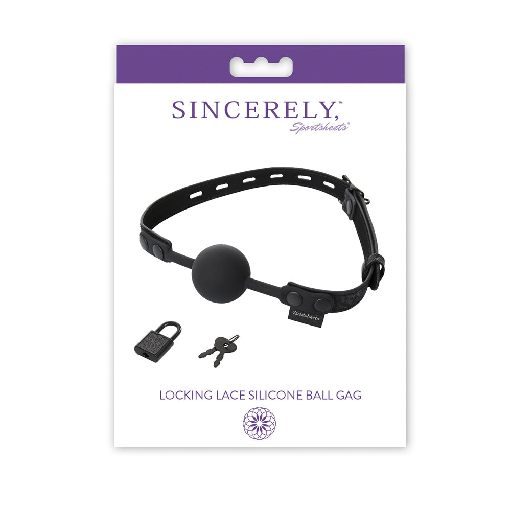 Sincerely Locking Lace Silicone Ball Gag | 646709520090 | Discreet Personal Wellness
