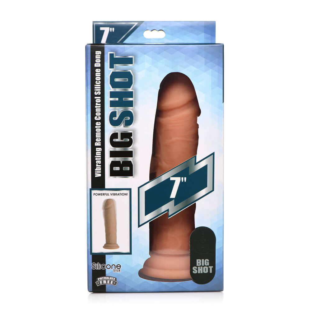 Big Shot 7" Liquid Silicone Vibrating Dildo Without Balls Light | 653078940558 | Discreet Personal Wellness