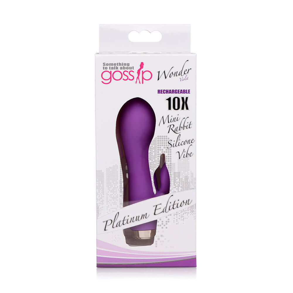 Gossip Wonder 10X Rechargeable Mini Rabbit Violet | 653078941852 | Discreet Personal Wellness
