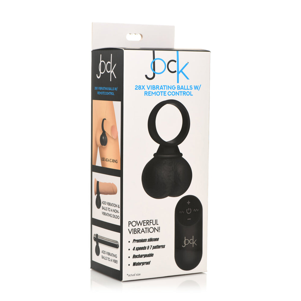 Jock 28X Vibrating Silicone Balls Large Black | 653078943238 | Discreet Personal Wellness