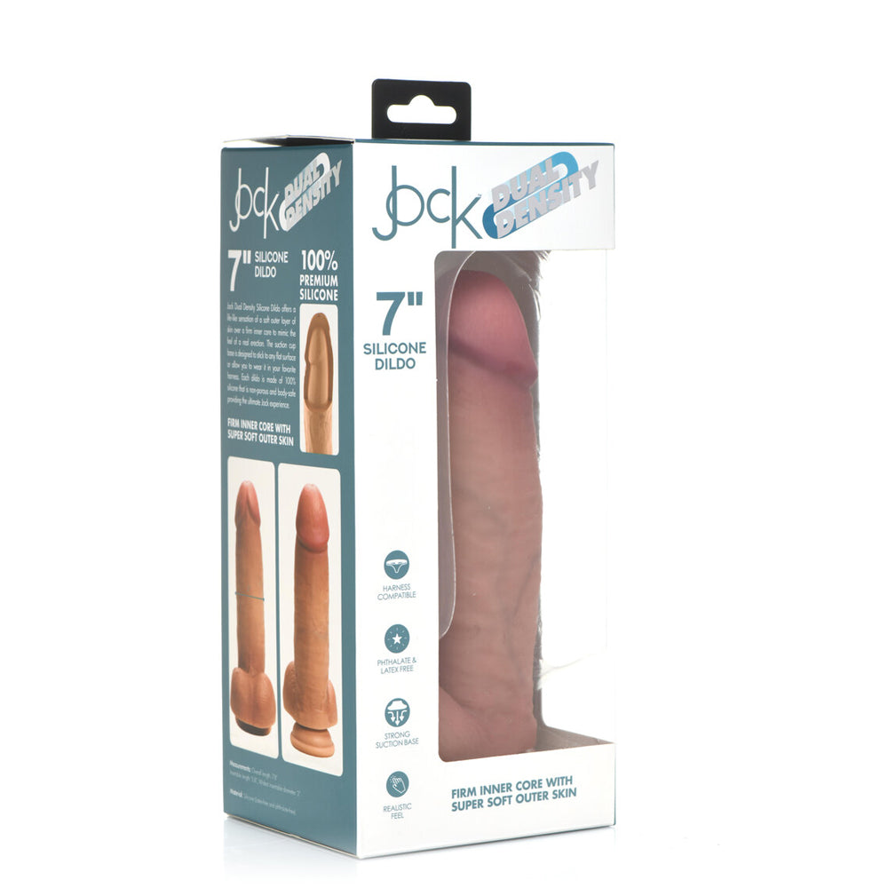 Jock 7" Dual Density Silicone Dildo With Balls Light | 653078943269 | Discreet Personal Wellness