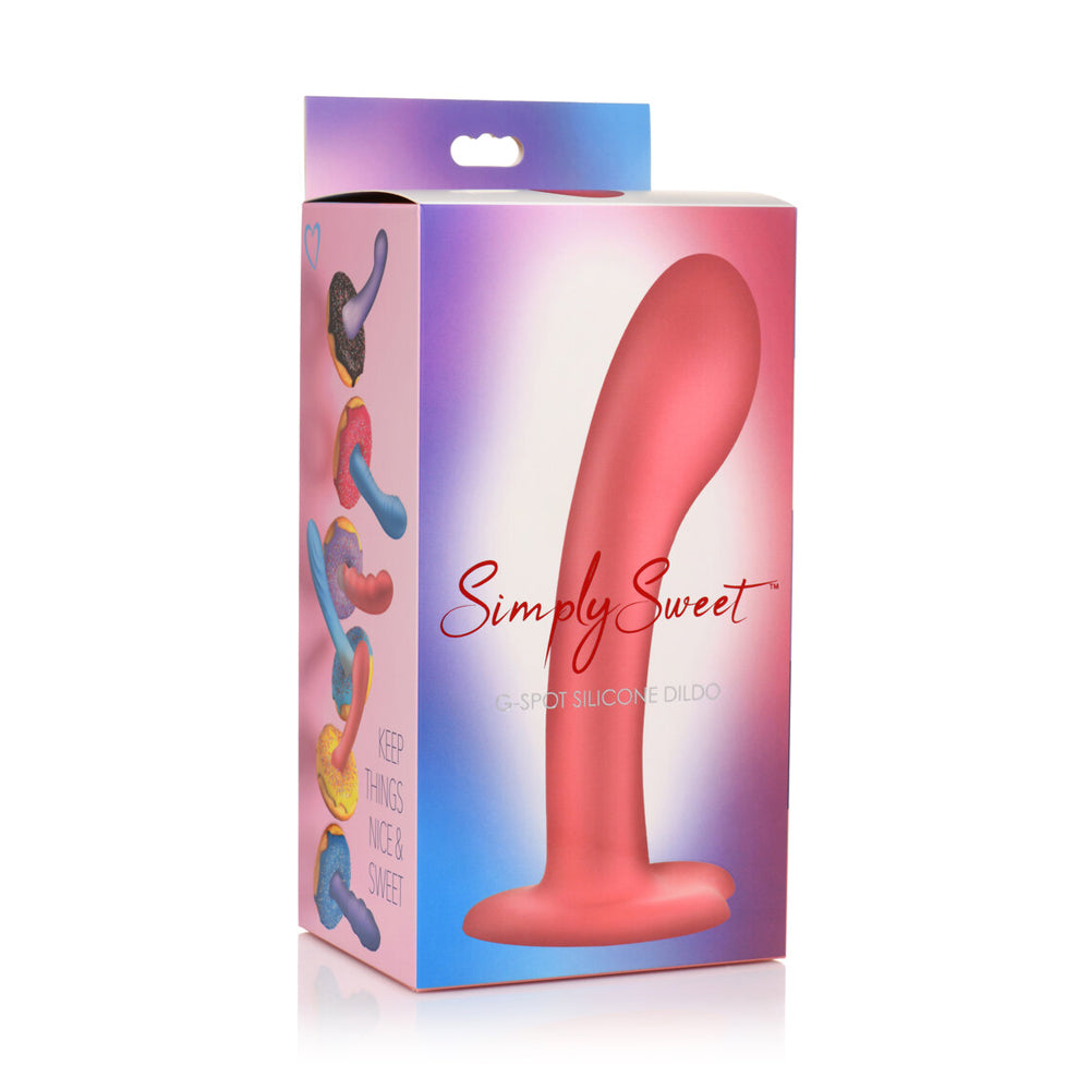 Simply Sweet G-Spot Silicone Dildo Pink | 653078943405 | Discreet Personal Wellness