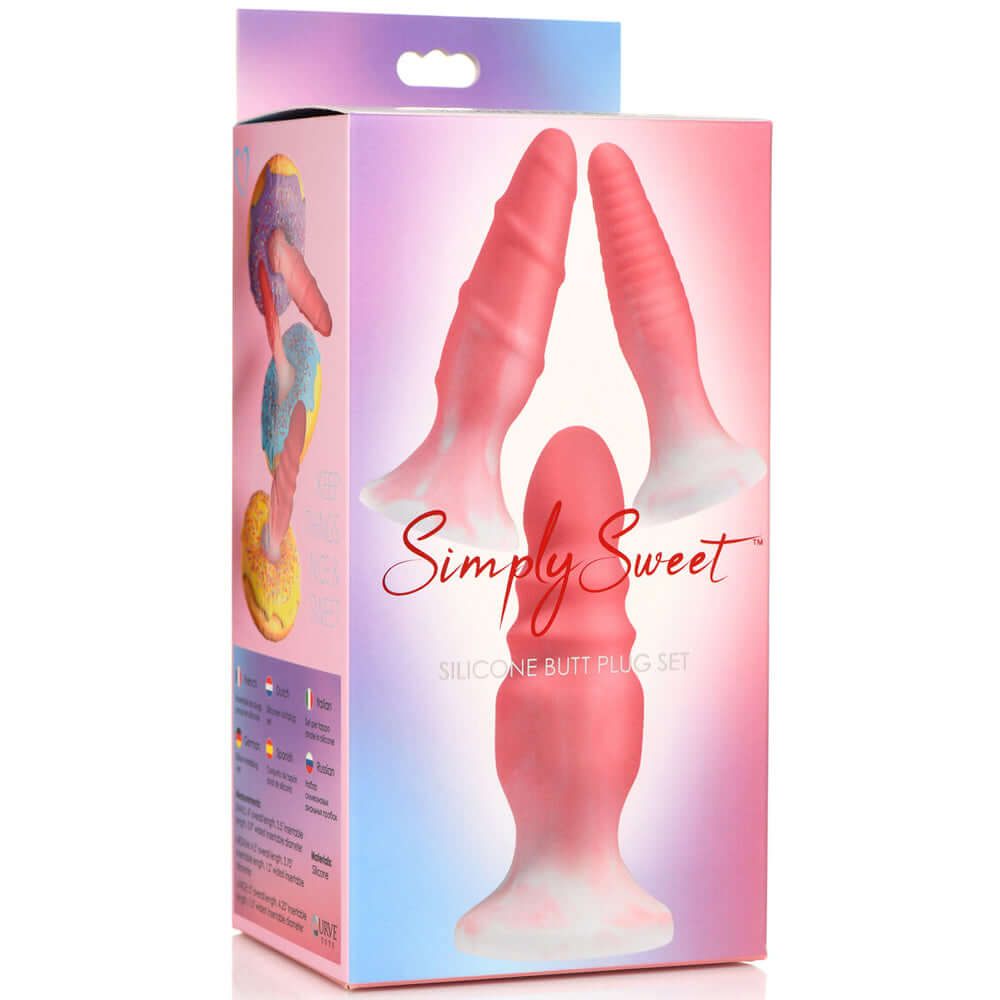 Simply Sweet Silicone Butt Plug Set Blue | 653078943740 | Discreet Personal Wellness