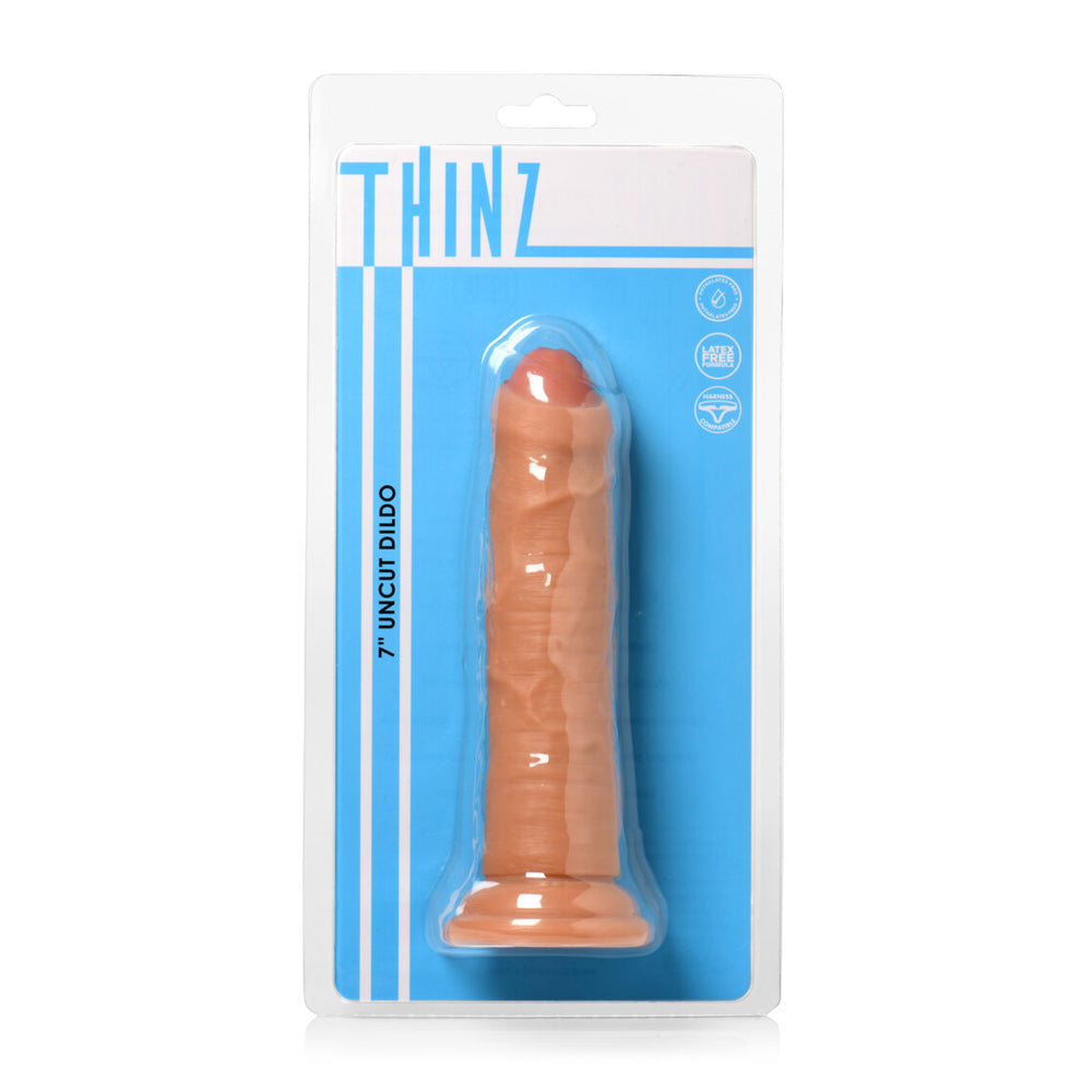 Thinz 7" Uncut Dildo Light | 653078944068 | Discreet Personal Wellness