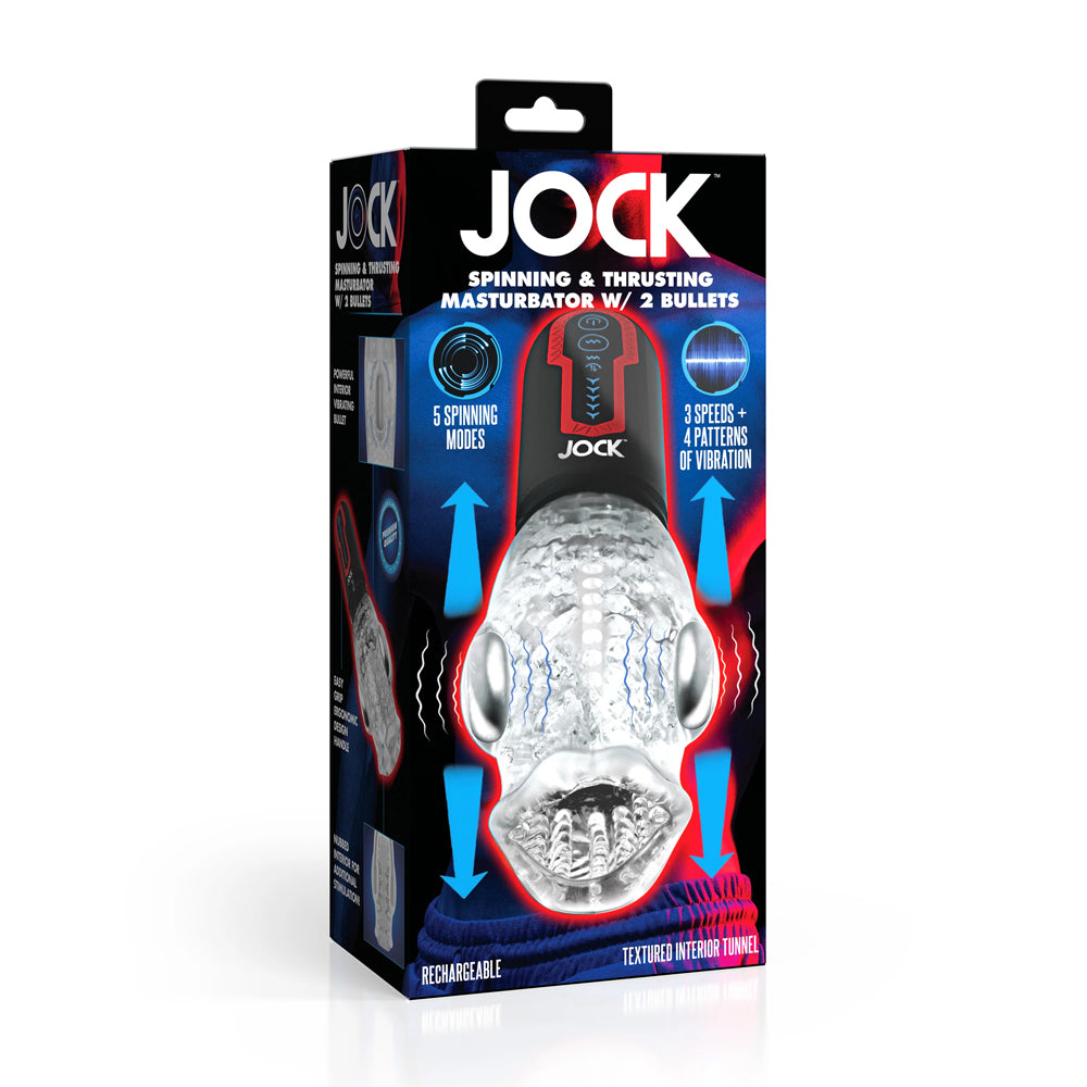 Jock Spinning & Thrusting Masturbator With 2 Bullets | 653078944853 | Discreet Personal Wellness