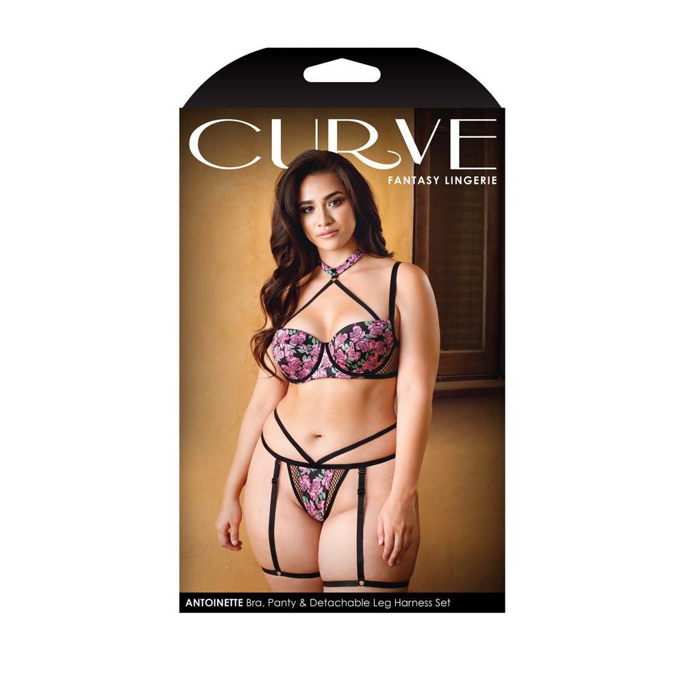 Antoinette Harness Bra And Caged Panty 3X/4X | 657447085413 | Discreet Personal Wellness