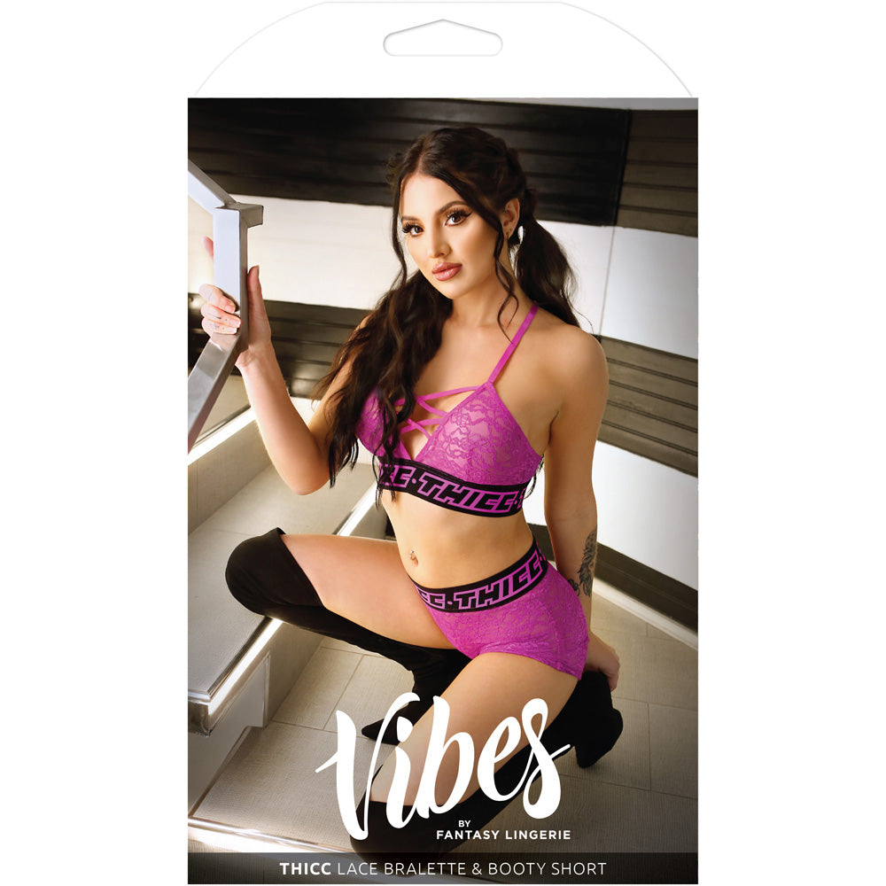 Thicc Lace Bralette & Booty Short S/M | 657447087349 | Discreet Personal Wellness