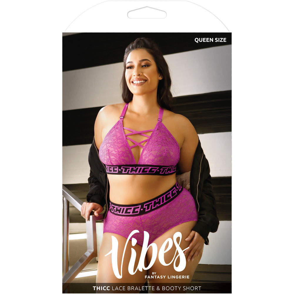 Thicc Lace Bralette & Booty Short Queen | 657447087370 | Discreet Personal Wellness