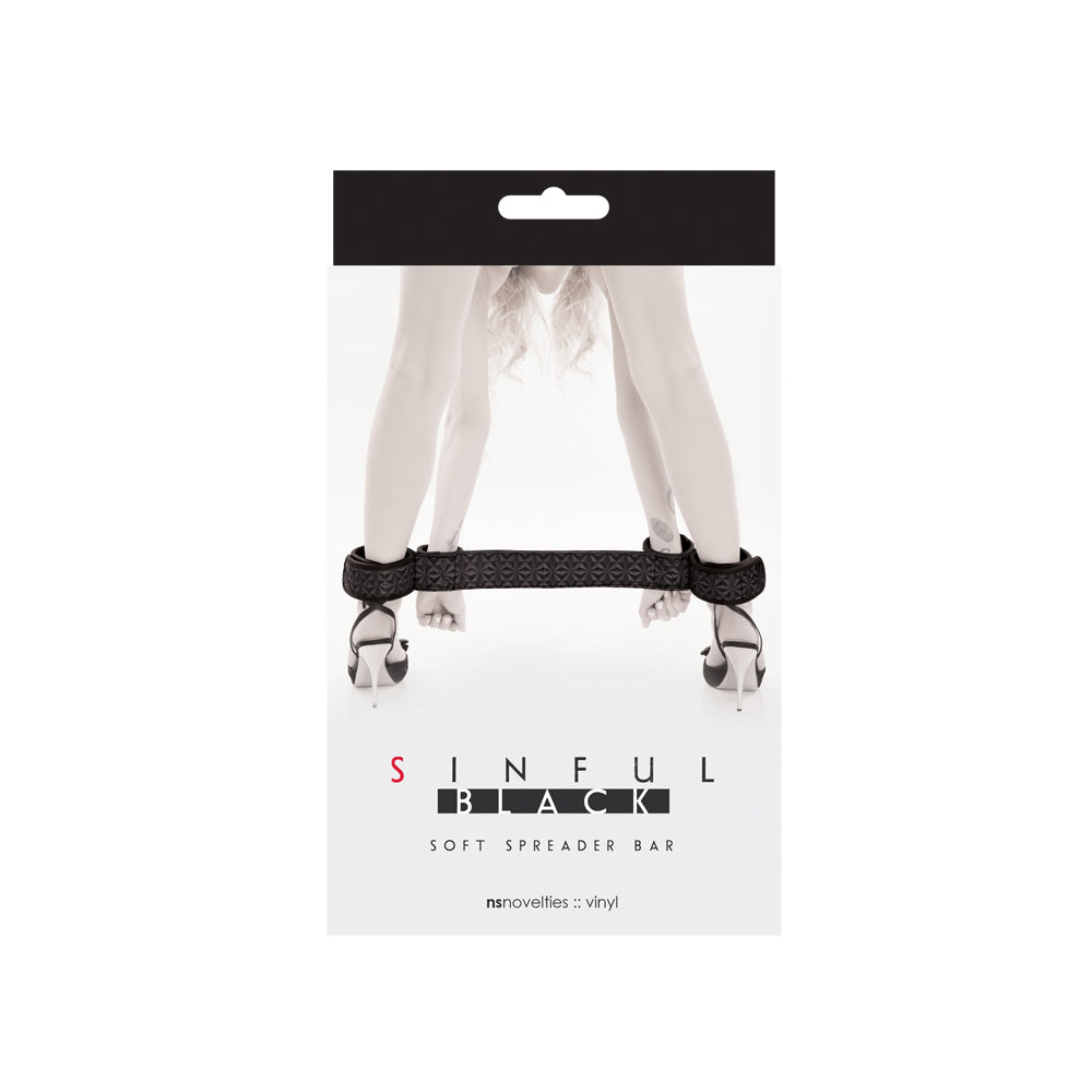 Sinful Soft Spreader Bar Black | 657447096846 | Discreet Personal Wellness