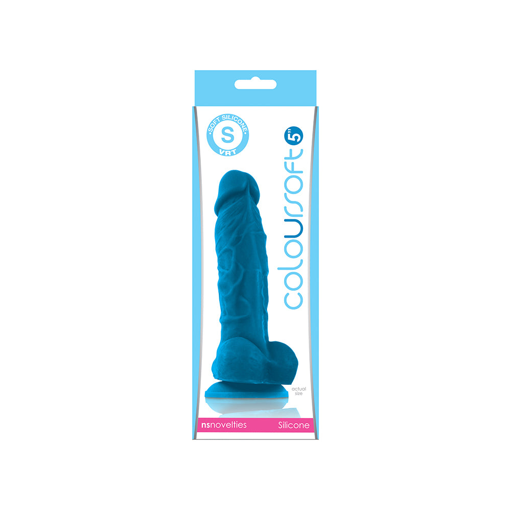 Colour-Soft 5" Soft Dildo Blue | 657447098420 | Discreet Personal Wellness