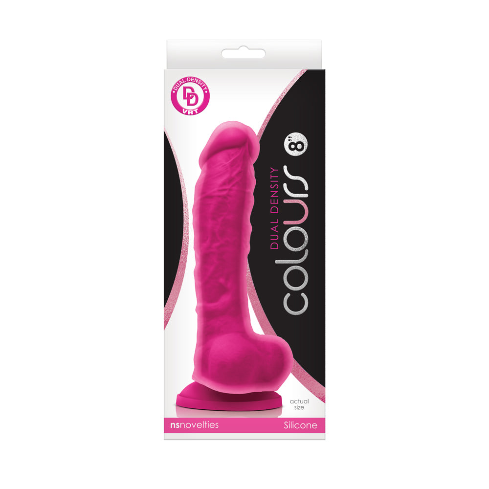 Colours Dual Density 8" Dildo Pink | 657447100161 | Discreet Personal Wellness