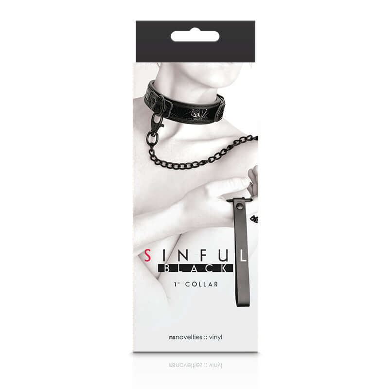 Sinful 1" Collar Black | 657447102431 | Discreet Personal Wellness
